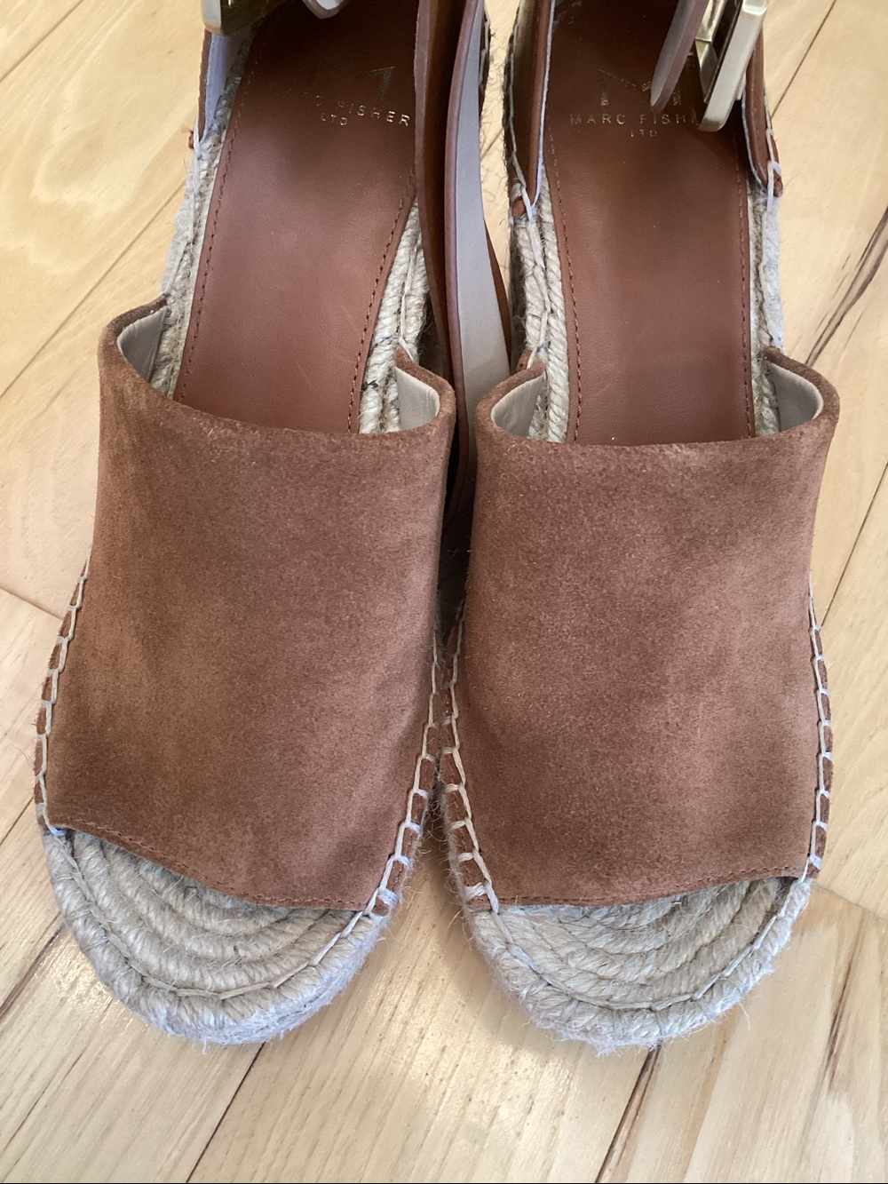 Marc Fisher brown suede Adalyn Espadrille wedge sandals. Women’s size 7.5 - Picture 7 of 16